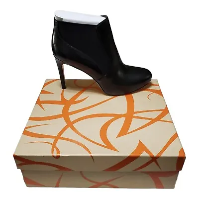 NEW Via Spiga Women's Bijoux Platform Ankle Bootie Size 9 M Black Leather • $44.99