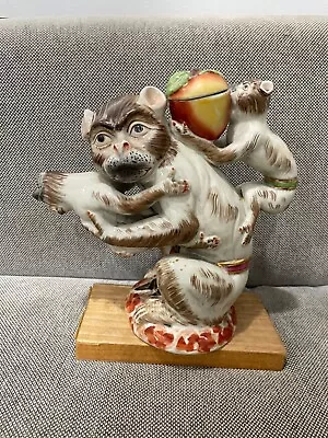 Vintage Porcelain Monkey Teapot W/ Blank English Registry Mark On Base- On Cover • $250