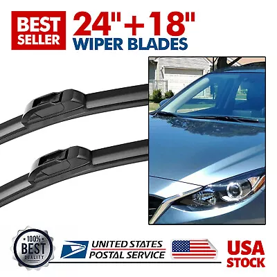24  &18  Front Bracketless Windshield Wiper Blades Fit For 2009-2017 Mazda 6 • $13.09