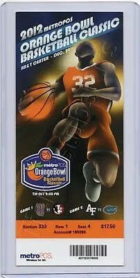 2012 METROPCS ORANGE BOWL BASKETBALL CLASSIC 12/29 Full Ticket SEMINOLES GATORS • $13.45