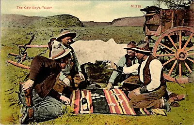 Chinook Montana The Cow Boys Call Playing Cards Antique 1900s Postcard E251 • $12.95