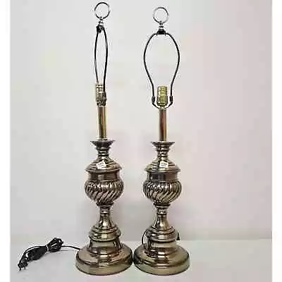 Vintage Stiffel Style Brass Lamp Pair 31  • $150