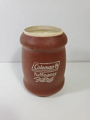 Vintage Coleman Tuffoams Foam Insulated Beer Soda Can Coozie Koozie - Red Brown • $12