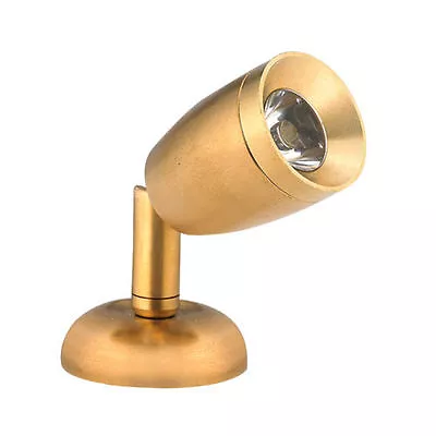 Pactrade Marine RV LED Swivel Reading Light Polished Brass Interior 80LM 1.2W • $35.99