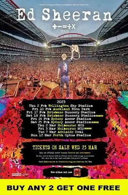 ED SHEERAN 2023 Australian Laminated  Tour Poster FREE POSTAGE • $15.95