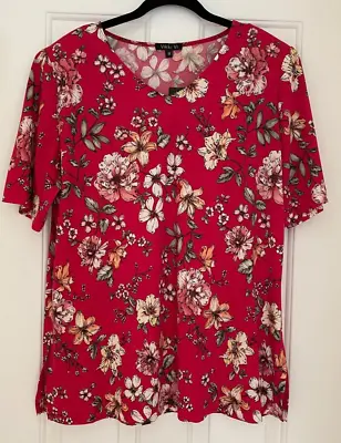 Vikki Vi 1X Pink Floral Blouse New With Tags Polyester Blend • $25