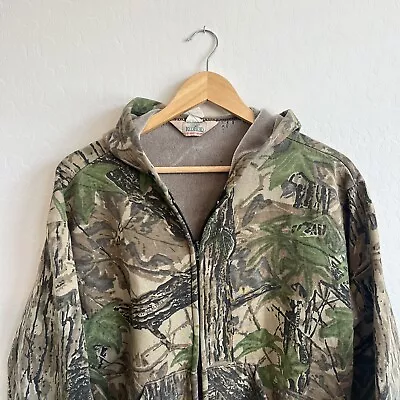 Vintage Red Head Realtree Zip Up Lined Hoodie Outdoor Hunting Camo Grunge USA L • $48