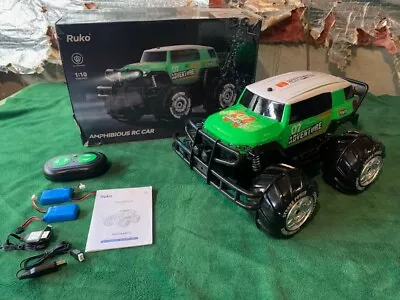 NEW Ruko 1601AMP2 Amphibious RC Car Truck 1:10 Scale 4WD Toyota FJ CRUISER Green • $65