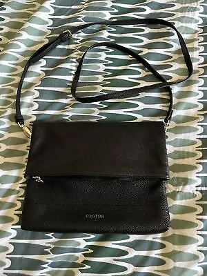 $80 • Buy OROTON Bueno Flap Over Black Cross Body Bag