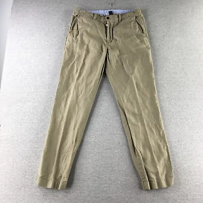 J Crew Pants Mens 34x32 Linen Blend Chino Greenish Straight Adult • $23.55