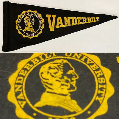 1950’s Vintage Vanderbilt Commodores Tennessee University 4x8.75 Mini Pennant • $17.95