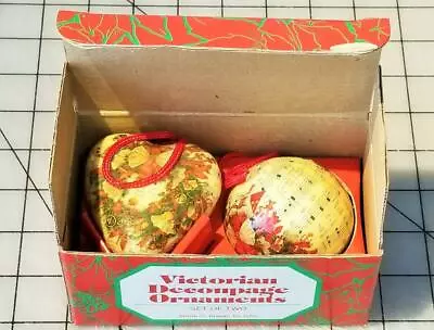 Vintage Victorian Decoupage Sheet Music Ornaments With Original Box • $9.74