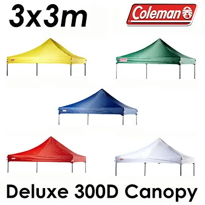 $89.95 • Buy COLEMAN DELUXE 3x3m GAZEBO 300D CANOPY ROOF REPLACEMENT COVER TOP FITS OZTRAIL