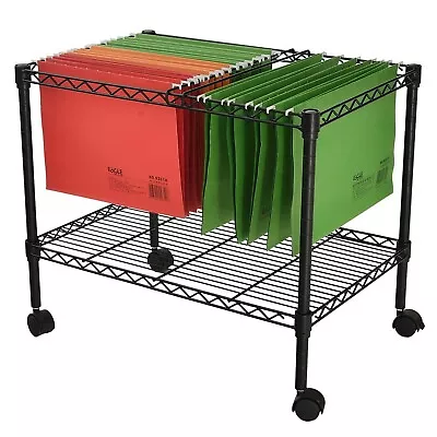 Rolling File Cart Mobile Hanging File Folder Rack Single Tier With Storage Rack • $36.89