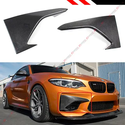 For 2016-2018 Bmw F87 M2 Carbon Fiber Front Bumper Air Vent Fang Covers Lids • $165.99