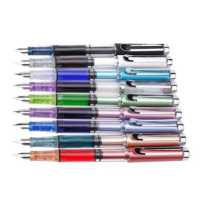 $3.75 • Buy New Transparent Piston Fountain Pen Fine Ink Pen F Nib Clear Demonstrator Gifts