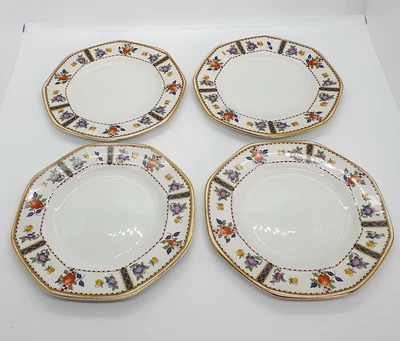 £12 • Buy 4 Vintage Art Deco Solian Ware Soho Pottery Floral Small Cake / Side Plate