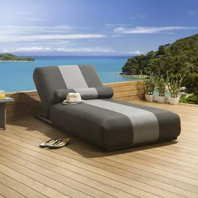 Quatropi Premium Garden Fabric Lounger / Sunbed / Day Bed Black / Grey • £1420.25