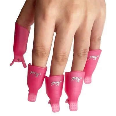 10Pc Plastic Pink Nail Polish Remover Smashing Nail Art Soak Off Clip Cap UV Gel • $4.50