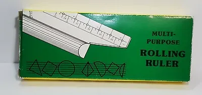 Plastic Multi Purpose Rolling 6  Ruler In Box Draw Quadrants Crosshatching Vtg • $24.99