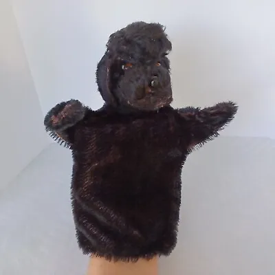 Vintage Steiff Black French Poodle Mohair Dog Hand Puppet Straw Head Glass Eyes • $24