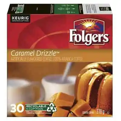 Folgers Caramel Drizzle K-Cup Coffee Pods 30 Count 30 K-Cup Pods 270 G - FRESH • $38.49