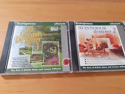 3D Interior Designer 2 & 3D Garden Designer 3 - Windows 95 PC CD-ROM  • £7.50