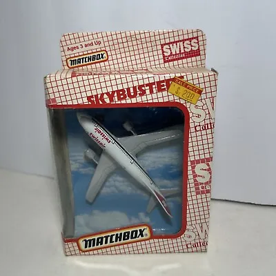 VINTAGE MATCHBOX SKYBUSTERS SWISS AIR - SR-28 A300 Airbus  SWISS Unpunched Swiss • $29.99