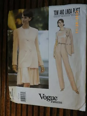 Vogue 1738Tom And Linda Platt Pattern Skirt Top Jacket Pants Sz 12 14 16 Uncut • $6.17