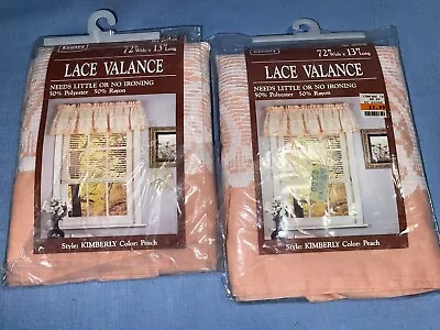 Two Vintage Peach Valances 72 X 13 • $2.99