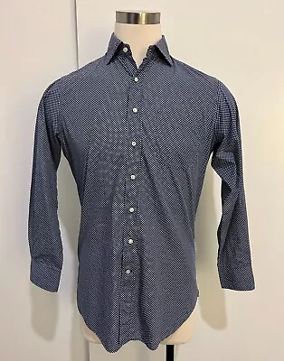 $39.99 • Buy Sid Mashburn Navy Blue & White Polka Dot Button-front Shirt (size: M)