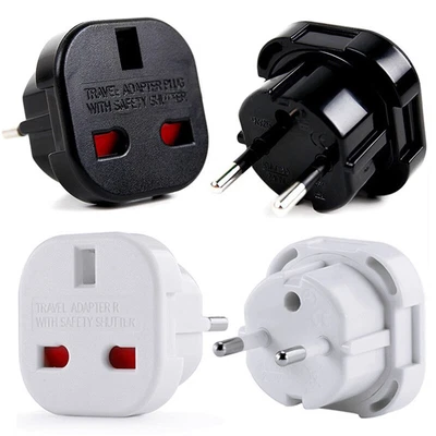 £2.03 • Buy 2-Pin To 3-Pin UK Shaver Adapter Plug Sockets Converter EU European Euro UK