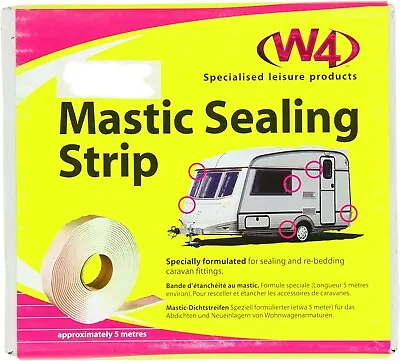 W4 Caravan & Motorhome WHITE Mastic Sealing Strip 19mm X 5m X 2.5mm Sealant Roll • £8.95