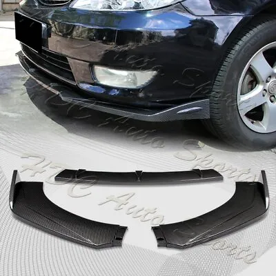 Universal Carbon Look Front Bumper Protector Body Kit Splitter Spoiler Lip 3PCS • $32.99