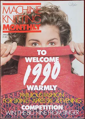 Machine Knitting Monthly Pattern Magazine January 1990 Vintage Ladies Mens 1990s • £5.99