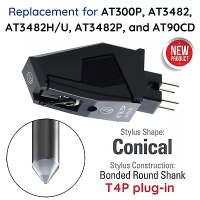 Phono Cartridge Conical Stylus P Mount T4P Plug-In Linear Technics Turntable SL • $76.42