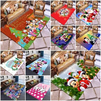 Minnie Mickey Mouse Living Room Bedroom Carpet Anti-Slip Floor Rug Mat Doormat • £8.75