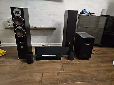  Cinema Surround Sound System. Onkyo Receiversubrear Dali Floors KEF Centre  • £500