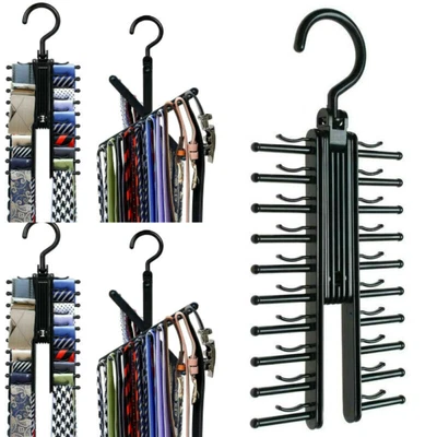 £9.30 • Buy 20 Hooks Tie Hanger Rack Organizer Storage Closet Tide Belt Necktie Scarf Holder