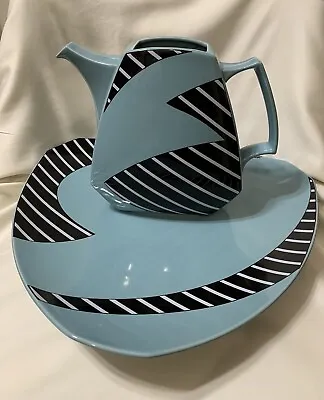 Rosenthal Flash Fresco Teapot & Serving Platter By Dorothy Hafner 1980s • $74