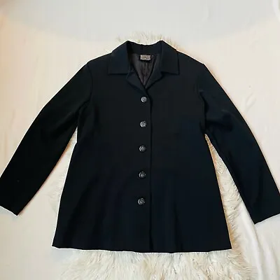 Olian Blazer Maternity Womens Medium Black Collared Button Jacket • $29.99