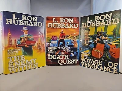 L Ron Hubbard Mission Earth Lot Of 3 1st Edition BCE Hardcover DJ Enemy Within • $11.57