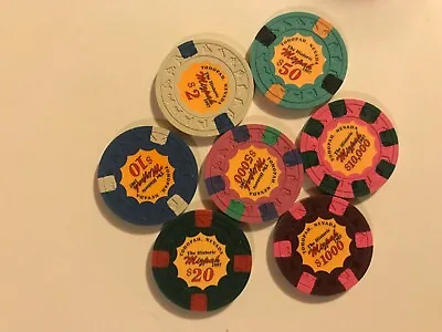 Mizpah Hotel Casino Error Chip Set Of  7 Tonopah Nevada • $69.99