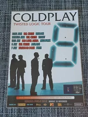 COLDPLAY - 2006 TWISTED LOGIC Australia Tour - Laminated Promo Tour Poster • $15.95