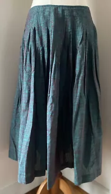 Gorman Cotton Pin Tucked Flared Midi Skirt Sz 8 EC • $39