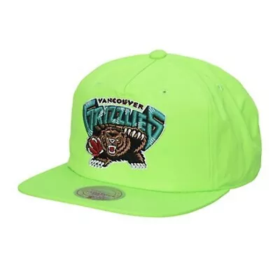 Vancouver Grizzlies - Memphis Mitchell & Ness Logo SnapBack Hat Cap Neon Green • $28.04