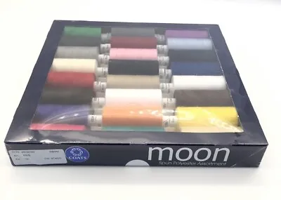£0.99 • Buy Coats Moon 120's Polyester Sewing Thread 1000y X 24 Reels Assorted Shades Box
