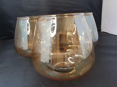 £30 • Buy Vintage Amber Lustre Glass Bell Dome  Shades