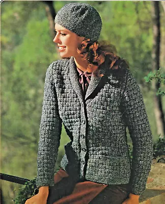 5 Lady's Double Knit Cardigan 32-40  Vintage Knitting Pattern COPY • £3.49