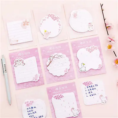 Cute Sticky Notes Unicorn Sakura Memo Pads Page Marker Index Tab • £0.99